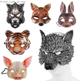 Partymasken Tiermaske 3D Realistische Halbgesichtsmaske Halloween Karneval Maskerade Geburtstag Party Spiel Cosplay Kostüm Zubehör Requisiten Q231007