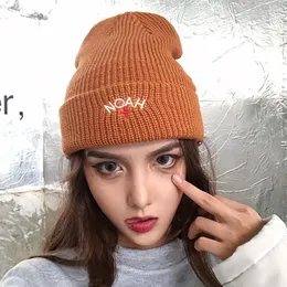 Berets 20ss Noah Knitted Hat Beanie 3D Embroidery Ski Warm Winter Unisex Beanies Cap For Women Men286j