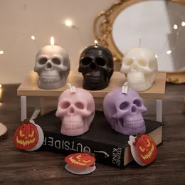Halloweenowe świece aromaterapii czaszki Hurtowe ręcznie robionane szkieletowe głowę aromatyczna świeca dekoracja dekoracji Halloween prezenty 2785