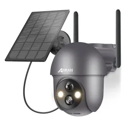 Anran 2K 3MP Solar Battery PTZ Camera 360 ° Rotation Säkerhetsövervakning Kamera utomhus Trådlös humanoiddetektering Siren Alarm