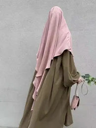 民族衣類イスラム教徒の長いキマールヒジャーブ平野、ニカブ衣服ヘッドドレスイスラムセットJilbab Abaya Dubai Clothes Scarf