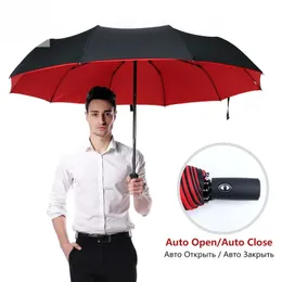 Umbrellas 21m paraguas de doble capa resistente al viento para hombre y mujer sombrilla totalmente a la lluvia 231007