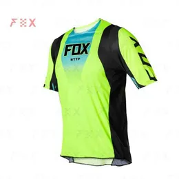 2023 männer T-shirts Fox Sommer Outdoor Radfahren Anzug Rundhals Kurzarm Schnell Trocknend Atmungsaktive Motorrad Geschwindigkeit Drop