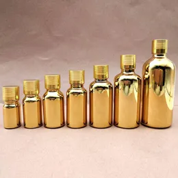 5ml 10ml 15ml 20ml 30ml gold Glass Bottle Vials Essential Oil Bottle with screw cap Perfume bottles fast shipping F1184 Bnqgo