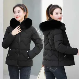 Kvinnors päls faux päls 2023 Ny vinterjacka Kvinnor Parka Fashion Long Coat Wool Liner Hooded Parkas Slim With Fur Collar Warm Snow Wear Padded Clothl23100