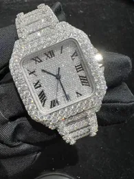 Nouvelle montre VVS Moissanite glacée montre-bracelet passer diamants test ETA montres saphir de luxe argent automatique montres glacées