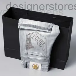 Męski projektant dżinsów designer dżinsów szorty męskie ue suer cienki pranie haftowany dym szary pięciopunktowy NTS G3GG 4WZR