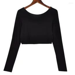 Roupas étnicas Bohowaii Mulheres Muçulmanas Modal Moda Redondo Pescoço Manset Modest Top Islâmico Abaya Alta Elasticidade Manga Longa Pulôver