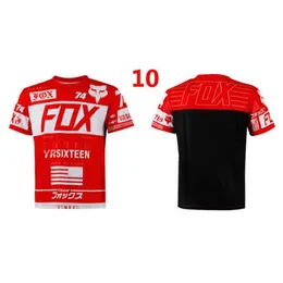 Fox Racing Shirts 2023 Erkek Tişörtleri Fox Cross Country Hızlı Kuru Giysiler Teslim Dağ Bisiklet Kısa Kol Kafası Motosiklet Yarışı 801