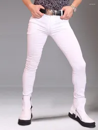 Calças masculinas S-3XL Mens Elastic Denim Jeans Calças Lápis Calças Casuais Moda Streetwear Leggings Pantalon Collant Spodnie Corredores