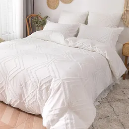 Set di biancheria da letto WOSTAR Copripiumino estivo bianco piega 220x240 cm copripiumino per letto matrimoniale di lusso set biancheria da letto copripiumino queen king size 231007