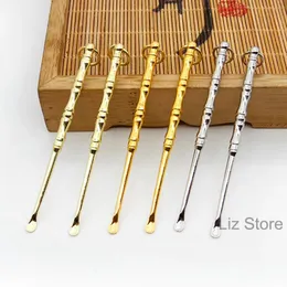 Pickers de articulações em espiral de cera Metal Bamboo Gernês de bambu picaretas de orelha removedor de ceras Curette Orezas Limpador Spotle Pingente Cuidado Ferramentas Limpe