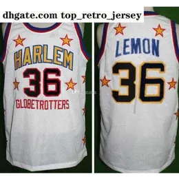 College basket bär baskettröjor #36 Meadowlark Lemon Harlem Globetrotters Retro Classic Basketball Jersey Herr Sömda anpassade nummer och namntröja
