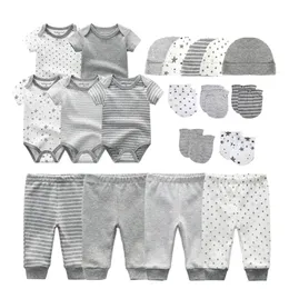 Clothing Sets Kiddiezoom Baby Clothing Sets born Boy Girl Infant BodysuitsPantsHatsGloves/Bibs Unisex Clothes Bebes 231006