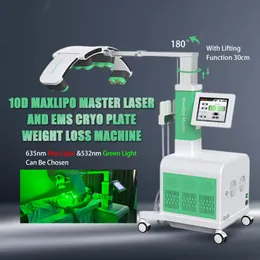 2023Latest Technology Cryo 10D Diode Laser Grön ljus Maxmaster Slim Lipolaser Fat Borttagning Viktförlust Fettförlust kall laser Slimmning Skönhetsmaskin med kylplatta