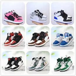 Kid Basketball Shoes Chicago Fragment Black Cyber ​​Shattered Unc Cactus Bred Toe Smoke Grey Shadow Sneakers