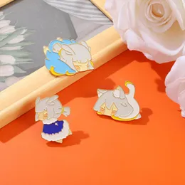 Brooches Cartoon Sky Game Character Enamel Brooch Fashion Cute White Bird Pin Exquisite Alloy Lapel Badge Jewelry Accessories Gift Friend