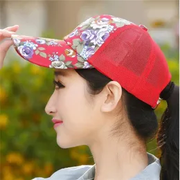 2017 Ny Floral Hat Baseball Cap Mesh Caps Sports and Leisure Visor Sun Hats Snapback Cap 6 Colors tillgängliga264j