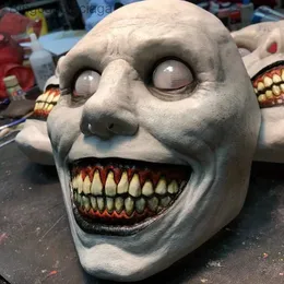 Theme Costume Smile Exorcism Halloween Ghost Mask Festival Bar Masquerade Haunted House horror mask role play smile white face white eye maskL231005