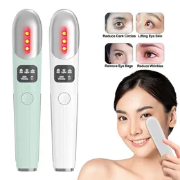 Ansiktsvårdsapparater CKEYIN EMS Eye Massager Red Light Therapy Vibration Lip and Massage Tool With Compress Rinka rynkor Anti Dark Circles 231007