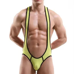 Sexy Mesh Undershirts Jock Strap Men Underwear Backless Bodysuits Leotard Wrestling Singlet Jumpsuit Sleepwear Swimwear Bikini307h