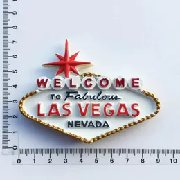 Fridge Magnets American Las Vegas Las Vegas Landmark Welcome Card Three-dimensional Tourism Commemorative Crafts Magnetic Fridge Magnet 231007