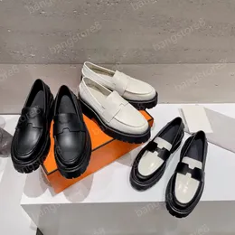 Designer loafers skor kvinnor hitch loafers mode tjock sula loafers lyx läder högkvalitativ timme loafers storlek 35-40