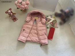 kids Down hooded vest high quality Waistcoat for baby Size 100-170 CM fashion Zipper pocket decoration sleeveless Jacket Oct05