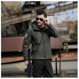 Other Sporting Goods Men Outdoor Tactical Autumn Winter Warm Fleece Combat Military Hooded Coat Male Sports Camping Hiking Polar Hoodie 231006