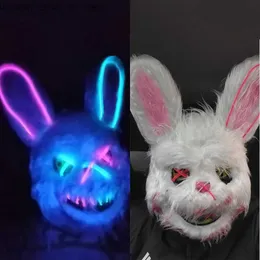 Party Masks Halloween impreza Bloody Rabbit Bear Cover Cosplay Mask Halloween Kostium Kostium nakrycia głowy Party Dance Horror Decor Q231009