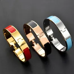 12mm Gold Silver Armband Bangle For Women Fashion Designer Armelets smycken Titanium Steel Wristband 31 Emaljfärger250J