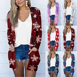 Women's Jackets Autumn And Winter Casual Long Sleeve Pocket Cardigan Jacket Funny Printed For Women Braid Front