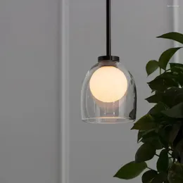 Pendantlampor American Art Restaurant Sofa Porch Designer Chandelier Postmodern Creative Gradient Sot Glass Small Lamp