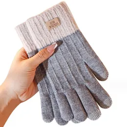 Luvas de inverno quentes estiramento de alta qualidade cashmere luvas mágicas mulheres tela sensível ao toque luvas de malha de lã mitten