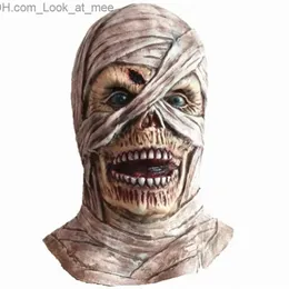 Maschere per feste Halloween Maschera da mummia Lattice Spaventoso Copricapo di gomma Horror Mascara De Latex Realista Mummificato Pinhead Maschere parassita NUOVO Q231009