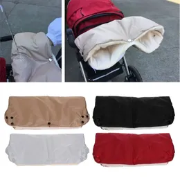 Matstolar säten handmuff baby barnvagn varma handskar med tjockare fleece foder vattenbeständig vante för barnvagn 231007