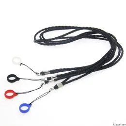 Lanyard-Clips, Halskette, Halsband, Leder, PU-Seil, Kettenriemen mit 13 mm Silikonring für COCO NOVO ZERO EGO Pod-Batterie, flach, DHL