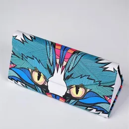 Fashion Fold Up Sunglasses Case Women Men Owl Animal Print Glasses Box Cartoon Design Eyeglasses Cases Eyewear Accessories 10pcs l284b