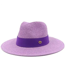 Breda breim hattar hink kvinnor sunhat elastiska band tillbehör strandhatt herrar resor och halm 231006