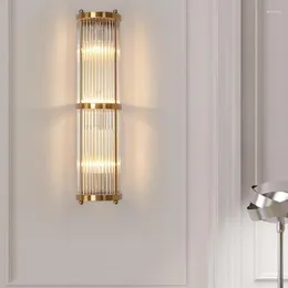 Wall Lamp Modern Splendid Europe Style Penthouse Vertical Luxury Crystal Led Tall Sconce Light Luminaire Villa Lights