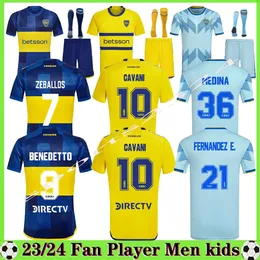 fans 2023 2024 Boca Juniors soccer Jerseys VILLA SALVIO Men kids Benedetto Salvio camisa de futebol 23 24 football shirt TEVEZ CARLITOS MARCOS ROJO VAZQUEZ CAVANI