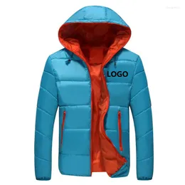 Giacche da uomo Logo personalizzato Uomo Giacca invernale calda Dowm Felpa da tuta casual Cappotto leggero di alta qualità