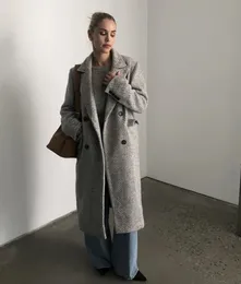 Женское полушерстяное женское модное шерстяное длинное пальто 231007