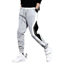 Men's Pants Stylish Sports Plush Lining Coldproof Male Windproof Ankle Tied Sweatpants