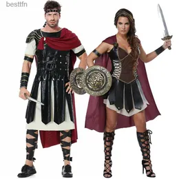 Temadräkt Ancient Roman Spartan Warrior Gladiator Cosplay Uniform för Women Men Knight Xena Princess Caesar Stage Show Halloween Comel231007