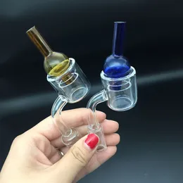 이중 벽 버킷 쿼츠 열 뱅커 네일 10mm 14mm 18mm 남성 및 여성 용 Dab Rig Bong 용 유리 탄수화물 캡