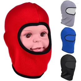 Berets Winter Windproof Child Balaclava Beanie Hat Outdoor Riding Mask Fleece Kid Warmer Dustproof Face Protection Hedging Cap