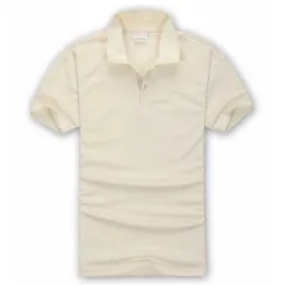 Marca de crocodilo camisa polo masculina casual cor sólida lapela mistura de algodão manga curta roupa formal high-end negócios-selling173y