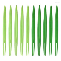 Forks 10pcs Taşınabilir Meyve Çatal Seçiyor Sevimli yaprak şekilli yeşil şık kürdan hafif dekoratif üzüm için sevimli