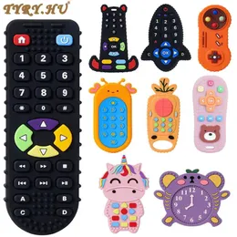 Teethers Toys TYRY.HU 1Pc Baby Silicone Teether Remote Control Shape Rodent Gum Pain Relief Teething Toy Kids Sensory Educational 231007